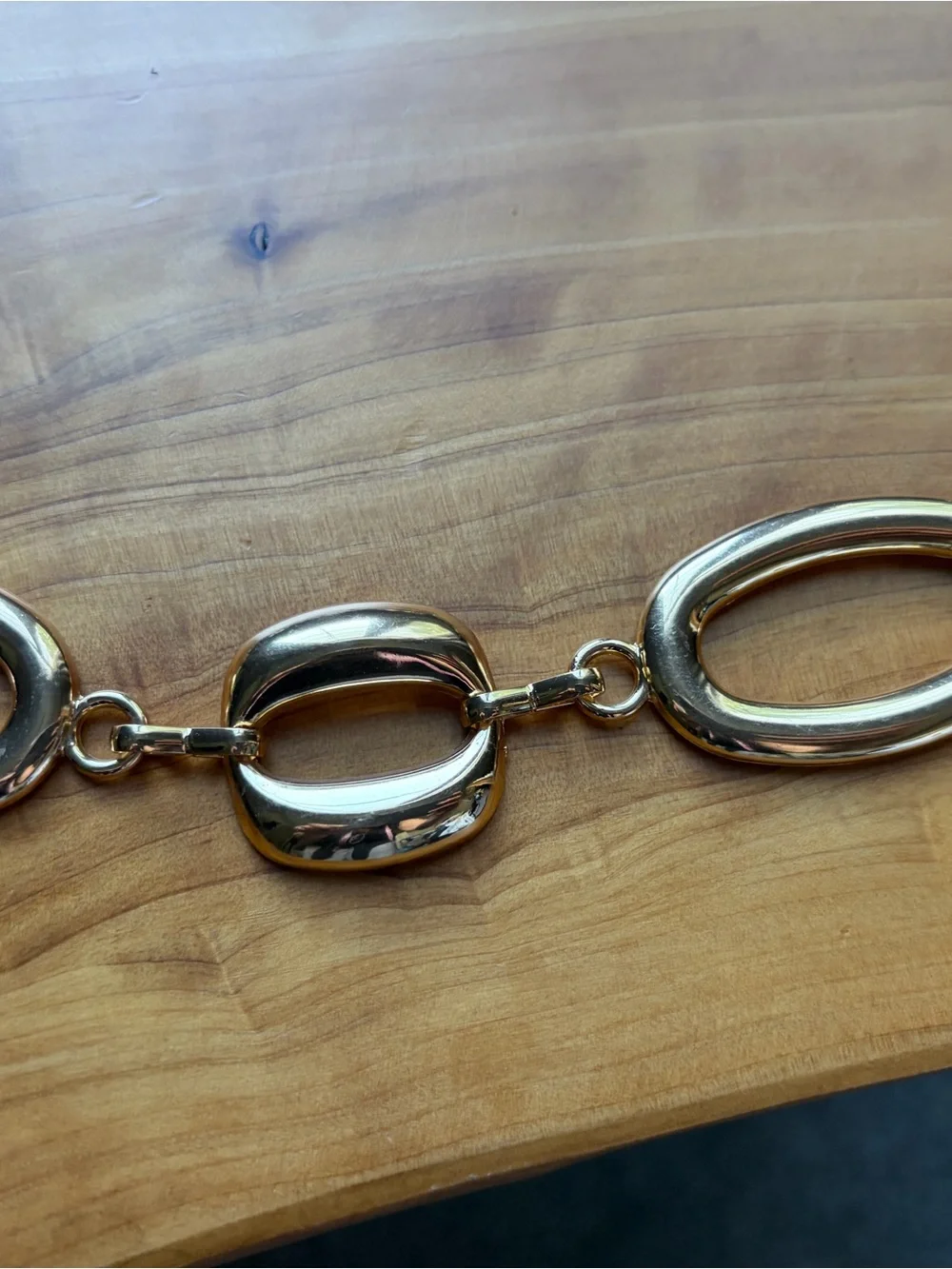 Gold-Tone Oval Link Women's Belt Chain
